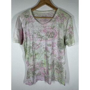 Blue 84 Shirt Womens XL Multicolor Floral Big Island Hawaii Crew Neck Top